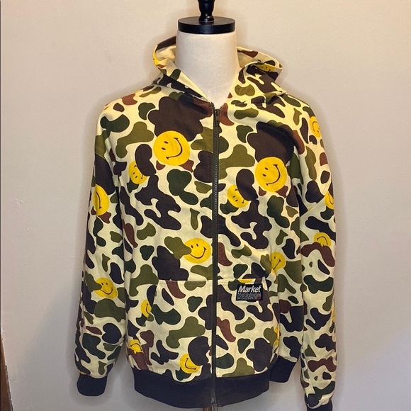 Market Other - Market x SMILEY Camo Twill Zip Hoodie (sx XL)